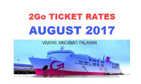 2go shipping lines ticket prices.